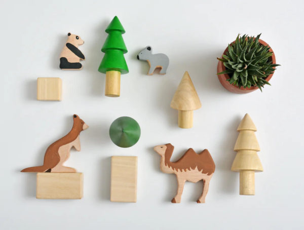 wooden exotic animals for kids