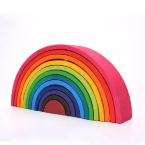 Wooden Rainbow Stacker Toy for Kids