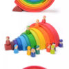 Wooden Rainbow Stacker Toy for Kids