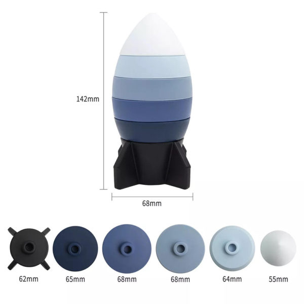 Silicon toys for kids - rocket blue